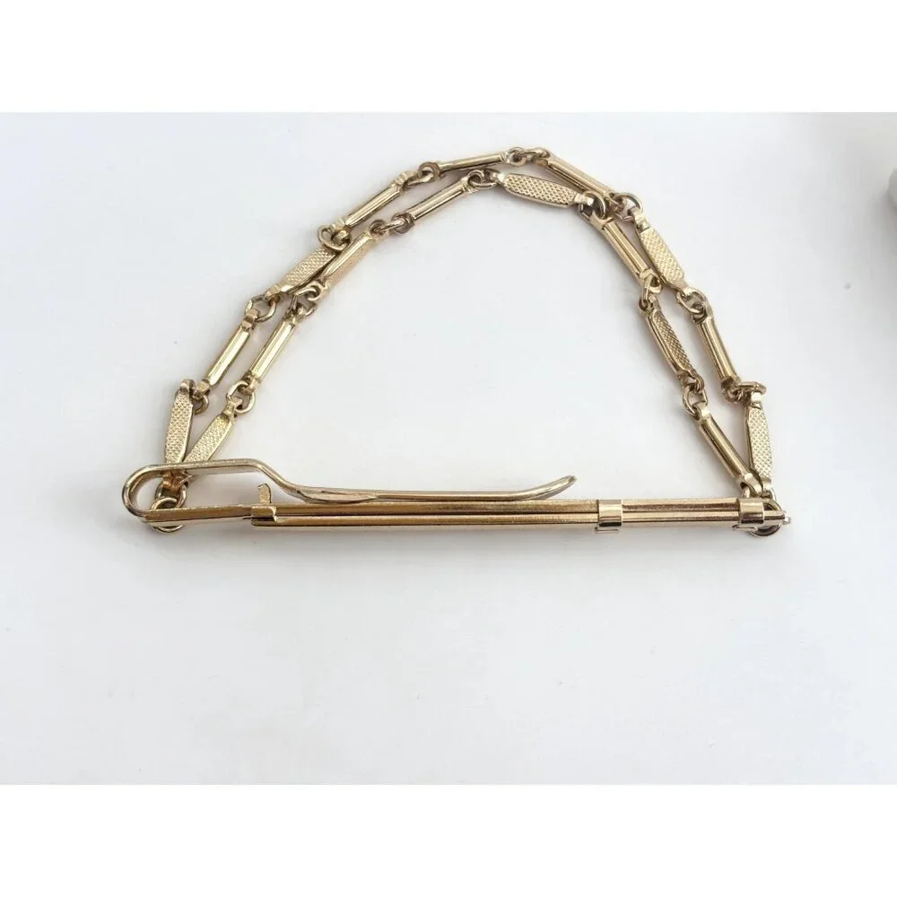 Gold Toned Adjustable Vintage Men's Midcentury Style Tie Bar | Tie Clip